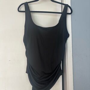 Black Ribbed Women's Swimsuit 2xl